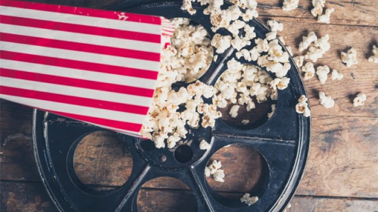 palomitas y cinta de grabado