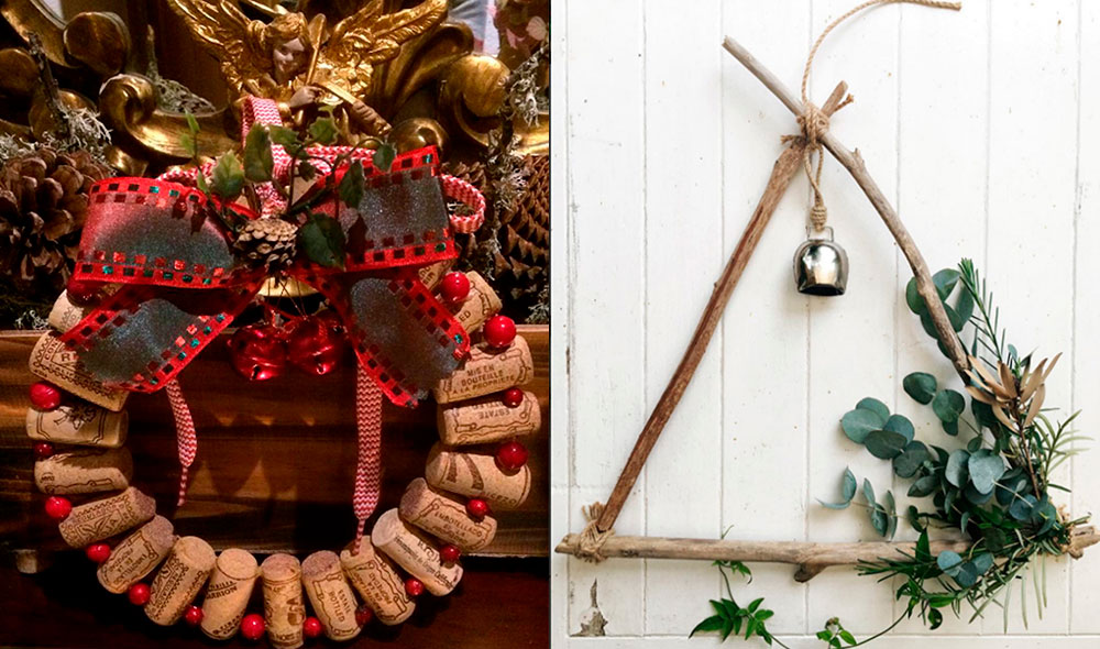 Coronas de Navidad Ecología y tendencia dos en uno