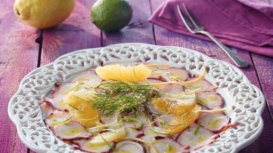 Carpaccio de pulpo con cítricos