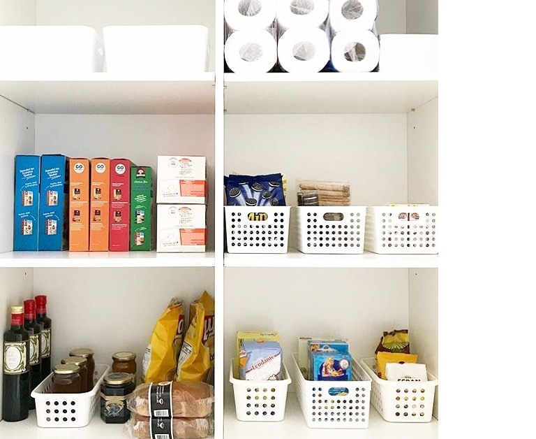 Utiliza cestas y cajas