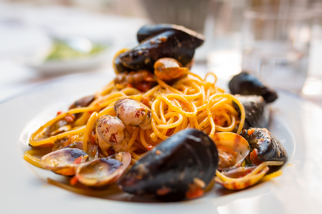 Pasta con mejillones