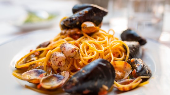 Pasta con mejillones