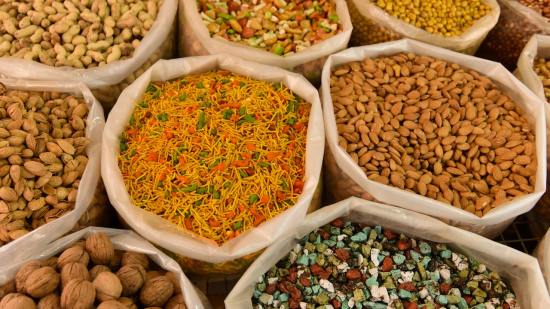 sacos grandes de frutos secos a granel