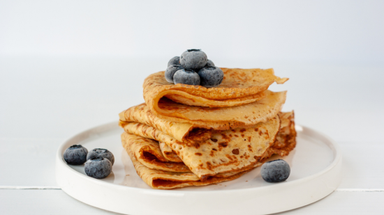 Crepes con arándanos