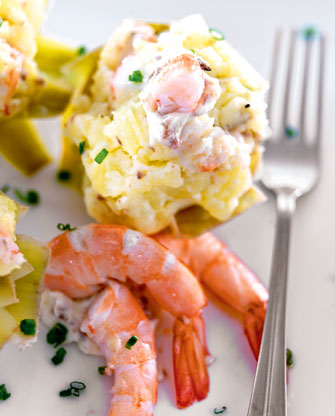 Ensaladilla con Mayonesa a la Trufa y Langostinos