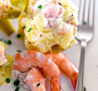Ensaladilla con Mayonesa a la Trufa y Langostinos