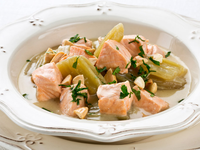salmon con cardos