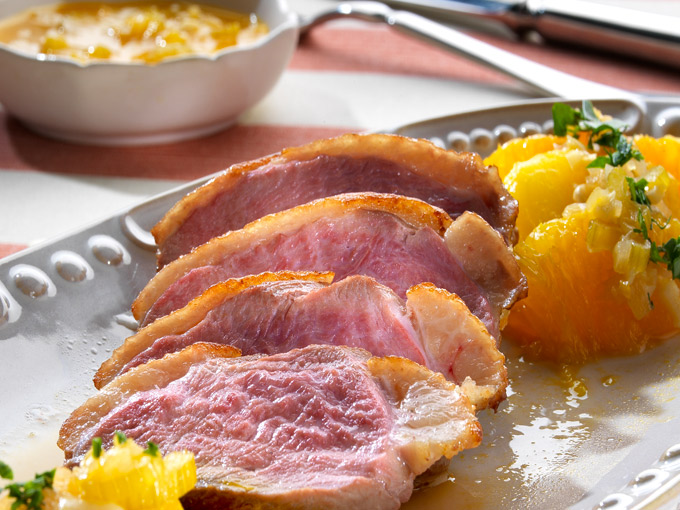 magret de pato y citricos