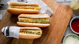 Falso perrito caliente de verduras