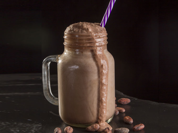 Receta de frappé de chocolate y canela. Fácil y sin lactosa