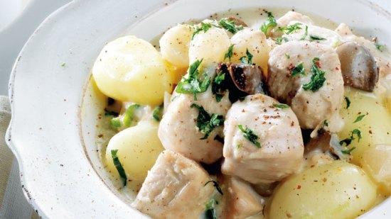 plato de blanqueta de pavo