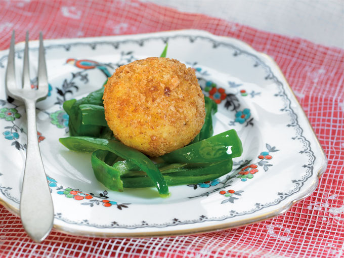 bomba de patata y gamba