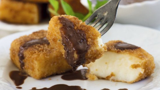 Leche frita con chocolate