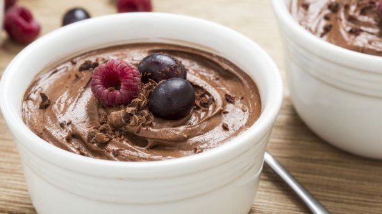 Mousse de chocolate baja en calorías