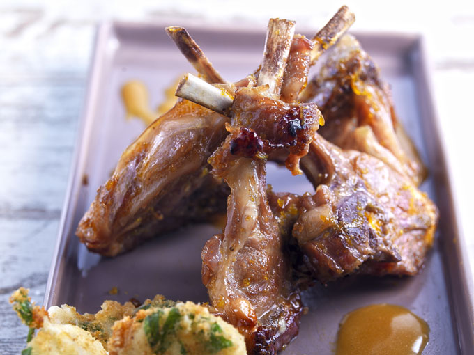 Chuletitas de cordero lechal a la miel