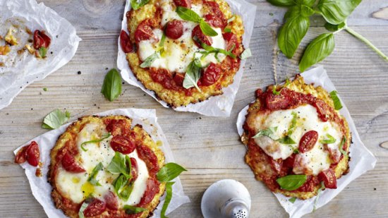 Mini pizzas saludables y para celíacos: con masa de coliflor