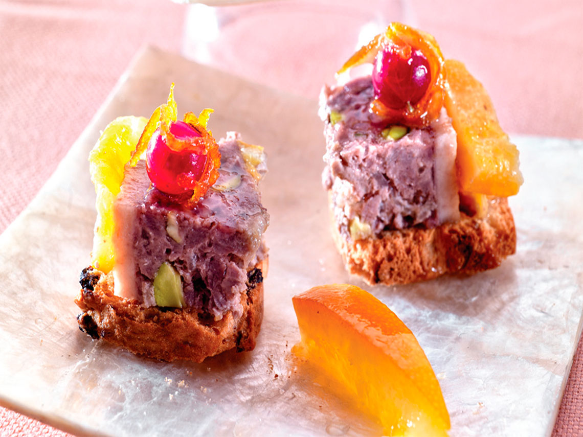 Tostas de paté a la naranja