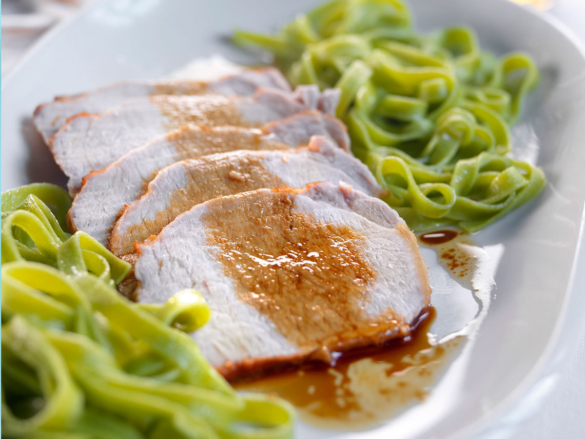 Lomo de cerdo asado a la cerveza