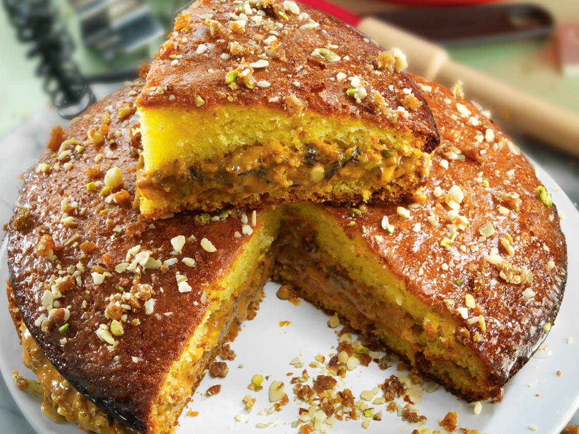 Bizcocho relleno de dulce de leche