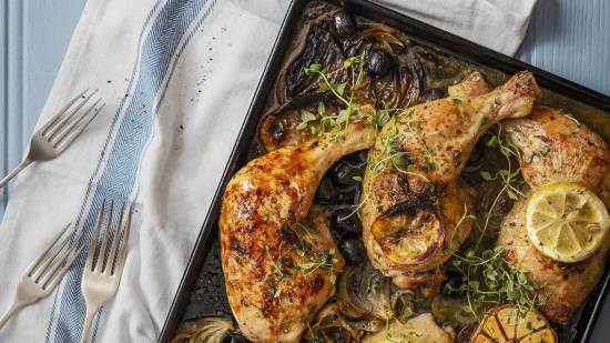 pollo al limón con verduras