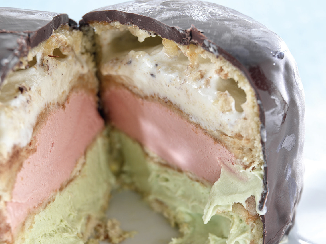 Bomba helada de tres sabores