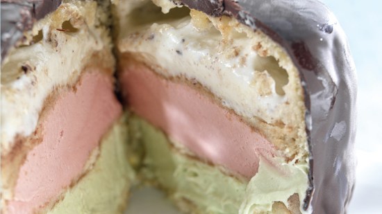 Bomba helada de tres sabores