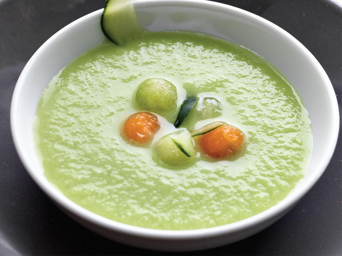 Sopa de pepino con melón