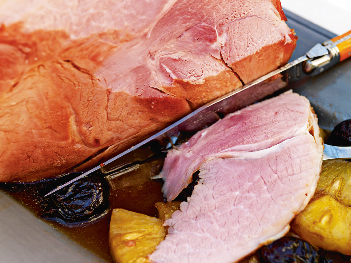 Jamón de york asado con refresco de cola