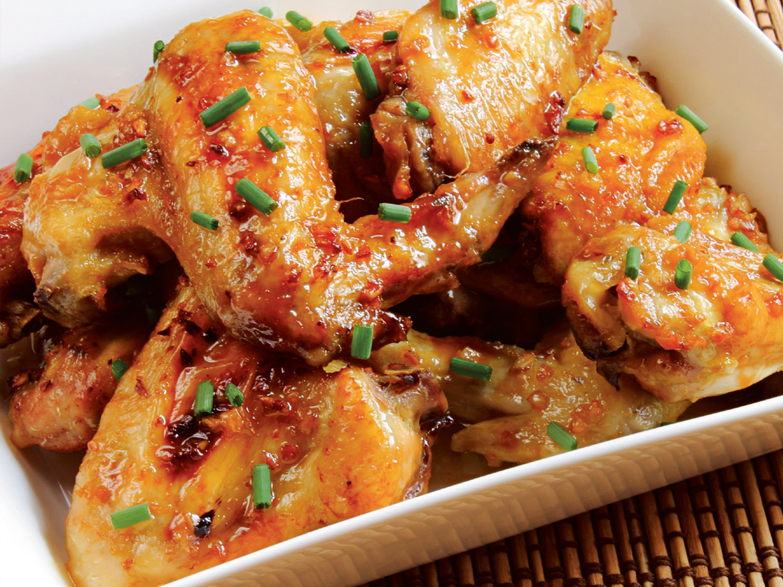 Alitas de pollo al jerez con cebollino