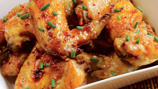 Alitas de pollo al jerez con cebollino