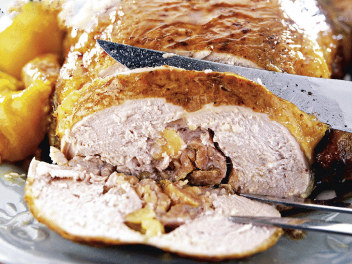 Pintada rellena al modo tradicional