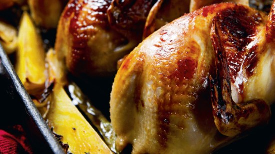 Pichones rellenos de fruta seca al toque de ron