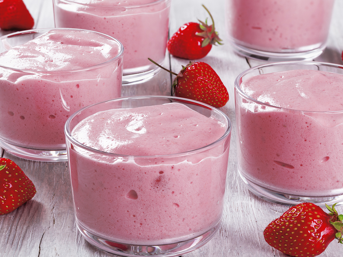 'Mousse' de fresa y requesón