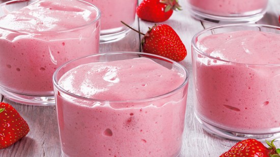 'Mousse' de fresa y requesón