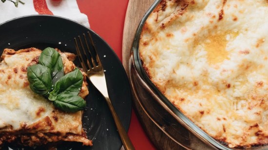 Horneado de puerro, jamón y queso