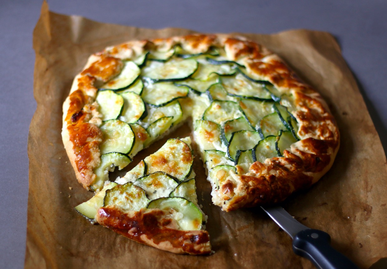 Galette de calabacín y queso ricotta