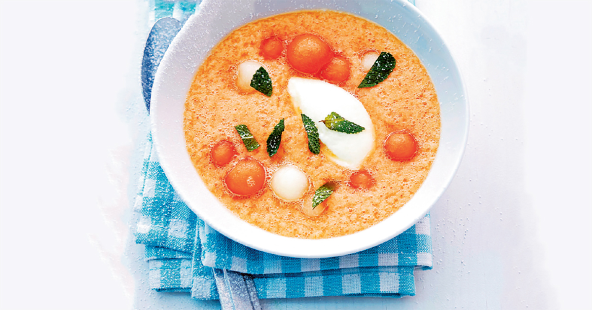 Receta de sopa fría de melón. Refrescante y deliciosa
