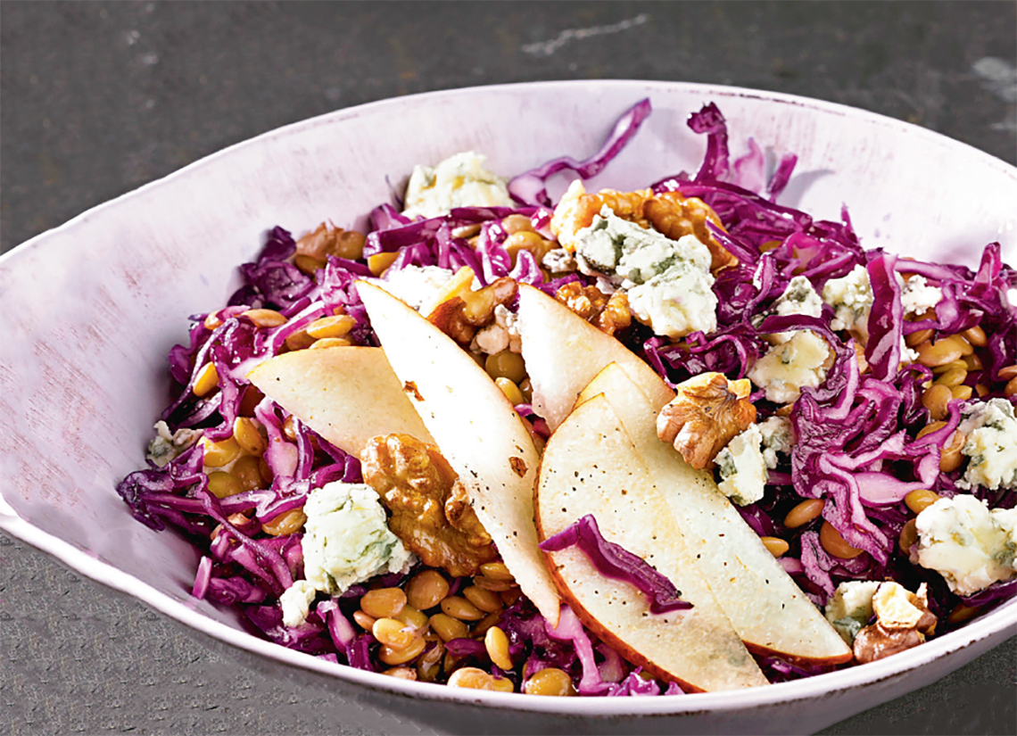 Ensalada de invierno de lentejas