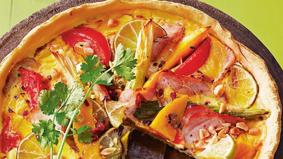 Tarta criolla con garbanzos secos y nuez moscada