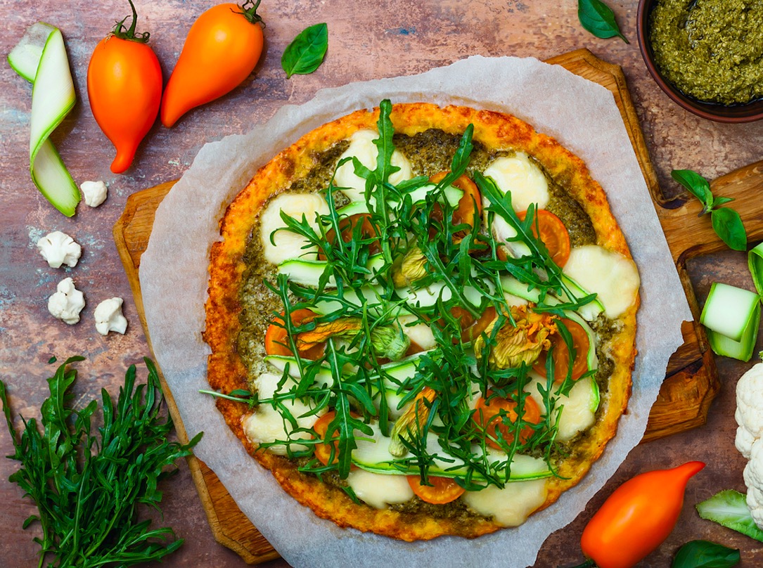 Pizza vegetariana de calabaza