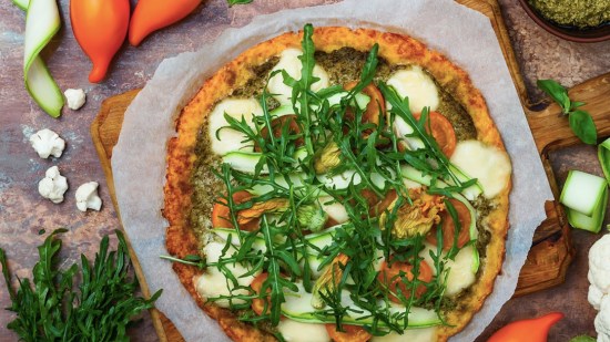 Pizza vegetariana de calabaza