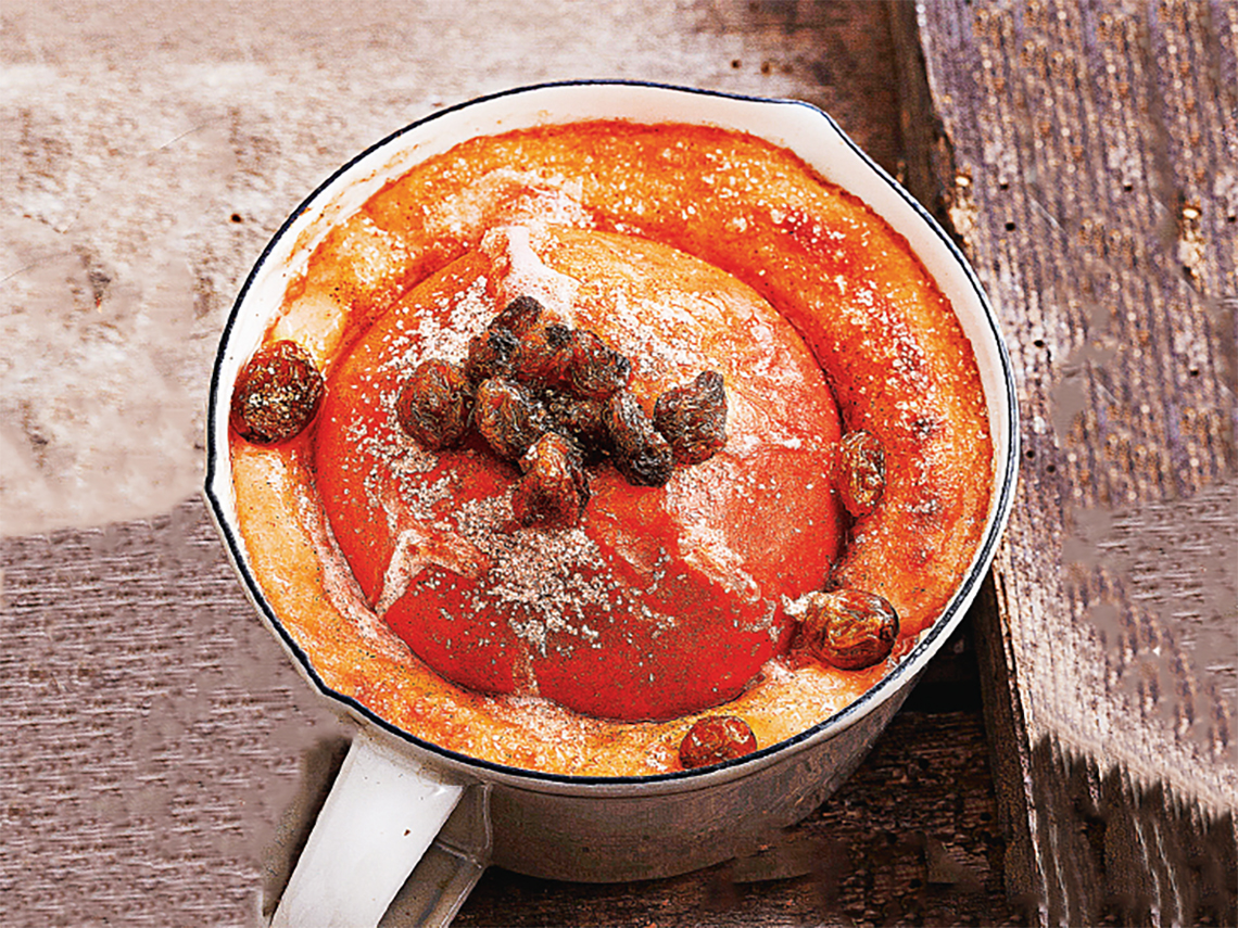 Manzana roja asada con crema de miel