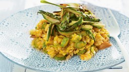 'Risotto' de calabaza con espárragos verdes