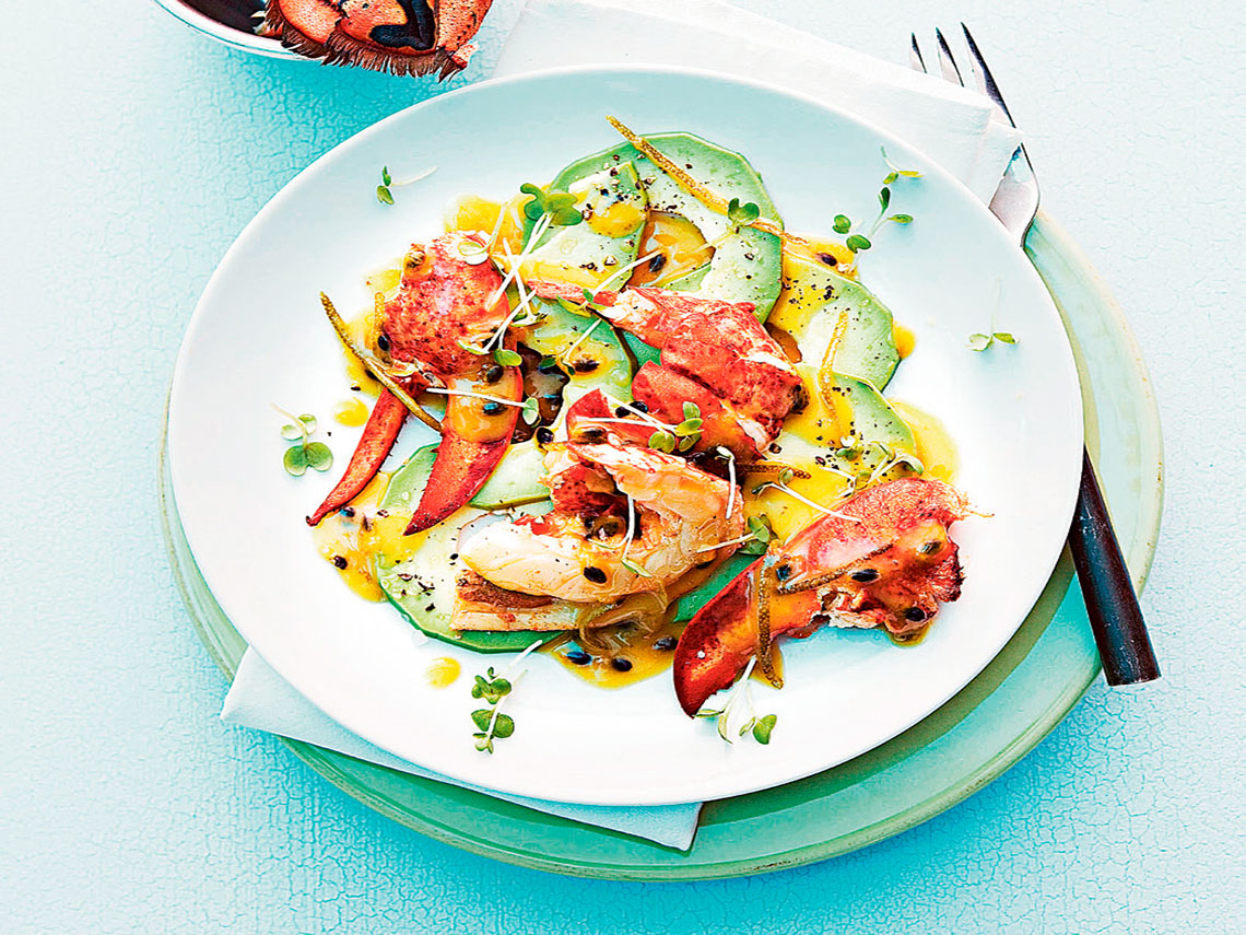 Bogavante a la parrilla con fruta de la pasión
