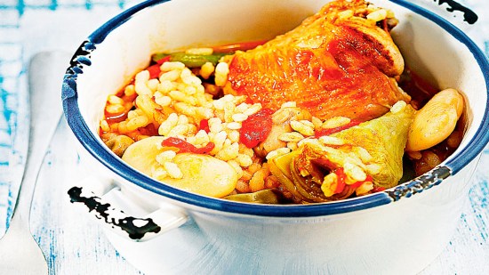 Arroz caldoso con conejo