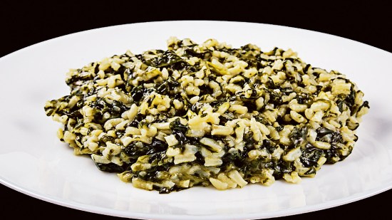 Arroz meloso con espinacas