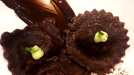 Raviolis de menta y chocolate