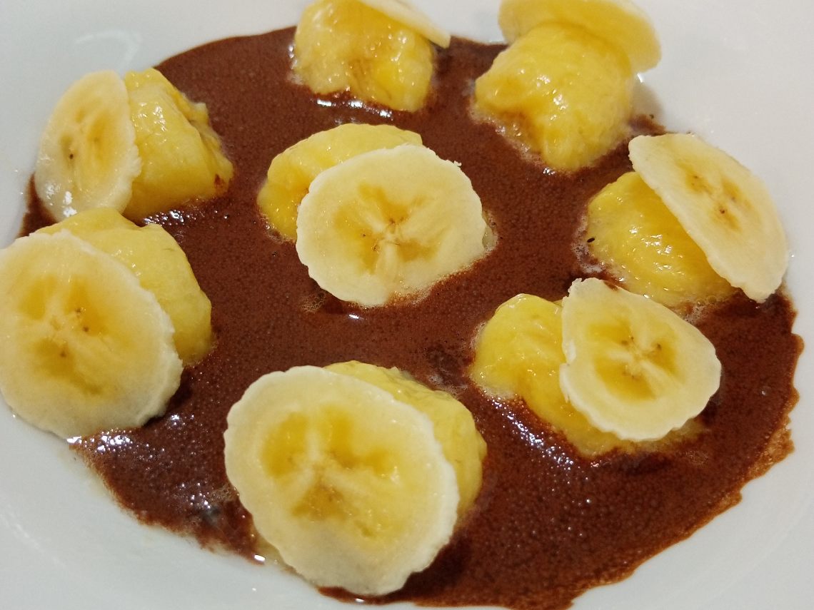 Ñoquis de plátano y chocolate