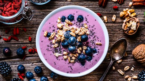 Receta de Arándanos, Pera, nueces, concentrado de manzana y Chía