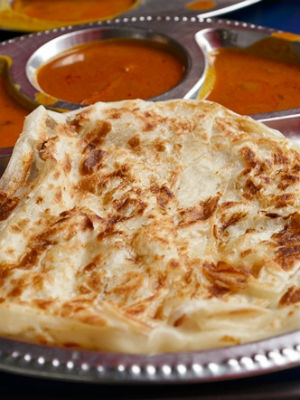 Roti canai, un tipo de pan típico del Sudeste Asiático